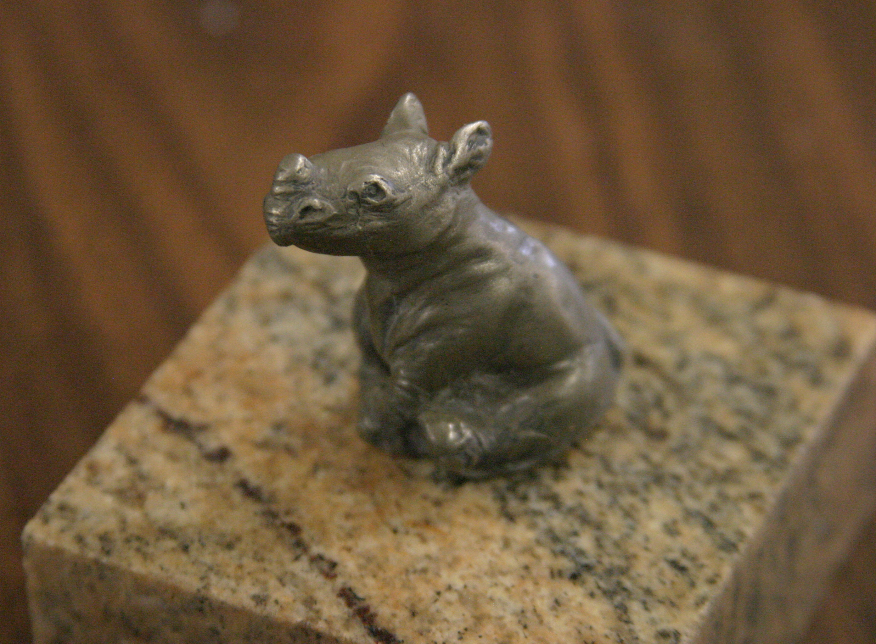 "Toto" Baby Rhino Mini Sculpture cast by Larry K Martin
