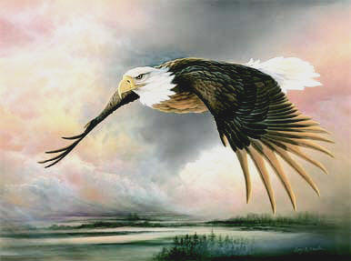 "Above and Beyond" Bald Eagle by American wildlife artist Larry K. Martin