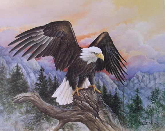 "America, America I" Bald Eagle -America the Beautiful Series by American wildlife artist Larry K. Martin