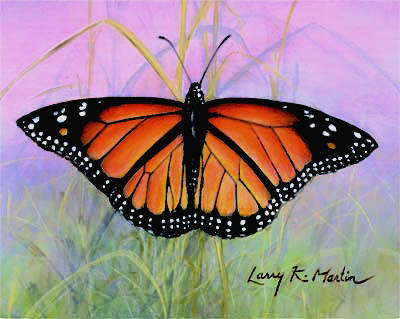 "Monarch" by American wildlife artist Larry K. Martin